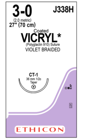 Ethicon 3/0 CT-1 27" Coated Vicryl Suture 338 Violet